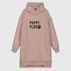 Женское худи-платье Puppy Play, цвет: пыльно-розовый