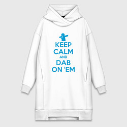 Женское худи-платье Keep calm and dab, цвет: белый
