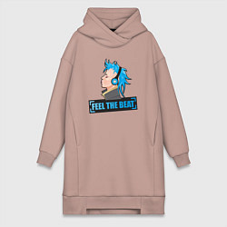 Женское худи-платье Чувствуй бит, цвет: пыльно-розовый