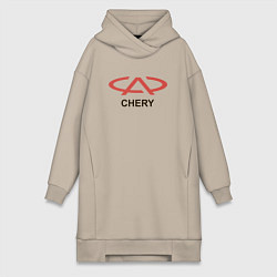 Женское худи-платье Chery Logo, цвет: миндальный