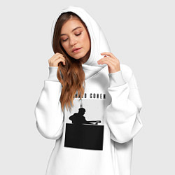 Женское худи-платье Tribute to Leonard Cohen, цвет: белый — фото 2