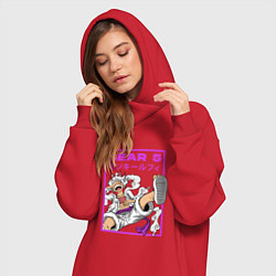 Женское худи-платье One piece - gear 5 белый, цвет: красный — фото 2
