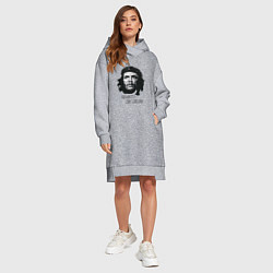 Женское худи-платье Че Гевара черно белое, цвет: меланж — фото 2