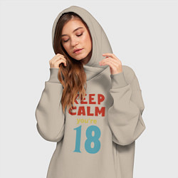 Женское худи-платье Расслабься тебе 18 лет, цвет: миндальный — фото 2