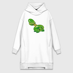 Женское худи-платье Арбузик, цвет: белый