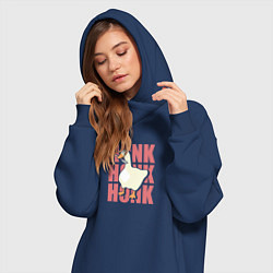 Женское худи-платье Гусь с ножом - Untitled Goose Game, цвет: тёмно-синий — фото 2