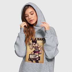 Женское худи-платье Боец Баки, Ханма Баки, цвет: меланж — фото 2