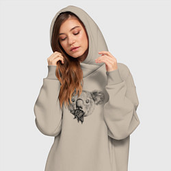 Женское худи-платье Коала ест, цвет: миндальный — фото 2