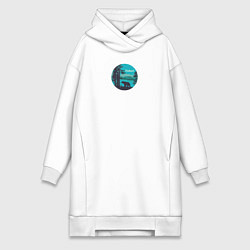 Женская толстовка-платье Медведь бродит среди деревьев