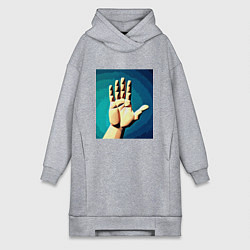 Женское худи-платье Приветствие рукой, цвет: меланж