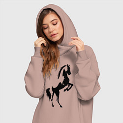 Женское худи-платье Гарцующий жеребец, цвет: пыльно-розовый — фото 2