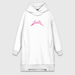 Женское худи-платье Barbie - metallica style, цвет: белый