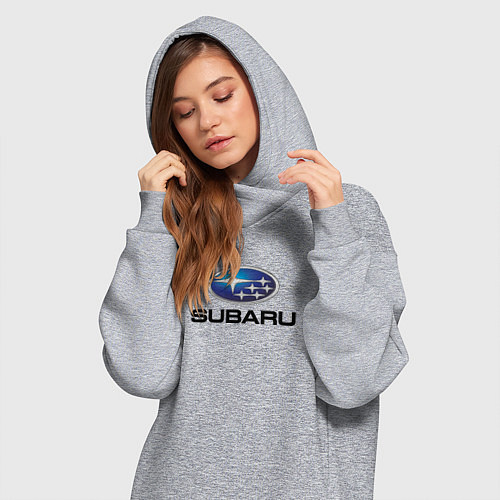 Женская толстовка-платье Subaru sport auto / Меланж – фото 3