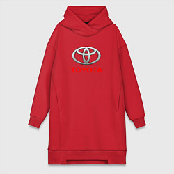 Женское худи-платье Toyota sport auto brend, цвет: красный