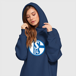 Женское худи-платье Schalke 04 fc club, цвет: тёмно-синий — фото 2