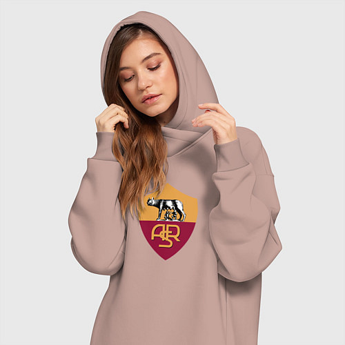 Женская толстовка-платье Roma fc club / Пыльно-розовый – фото 3