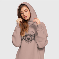 Женское худи-платье Серьёзный медоед, цвет: пыльно-розовый — фото 2