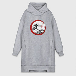 Женское худи-платье Волна от Канагава, цвет: меланж