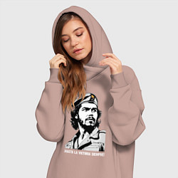 Женское худи-платье Че Гевара - До победы!, цвет: пыльно-розовый — фото 2