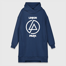 Женское худи-платье Linkin Park logo, цвет: тёмно-синий