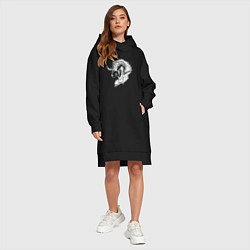 Женское худи-платье Sheepskin wolf, цвет: черный — фото 2