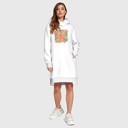 Женское худи-платье Лучи волейбола, цвет: белый — фото 2