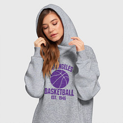 Женское худи-платье Basketball Los Angeles, цвет: меланж — фото 2