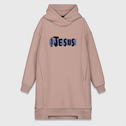 Женское худи-платье Depeche Mode - personal jesus logo, цвет: пыльно-розовый