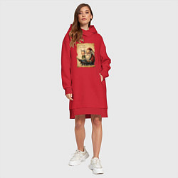 Женское худи-платье Санта и Эльф, цвет: красный — фото 2