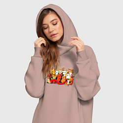 Женское худи-платье Дракон и Ко, цвет: пыльно-розовый — фото 2