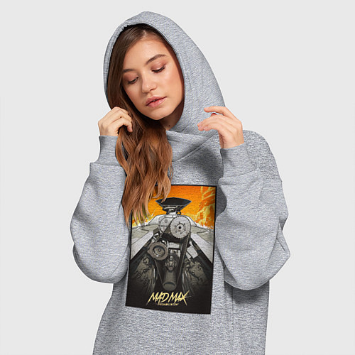 Женская толстовка-платье Безумный Макс - мотор / Меланж – фото 3