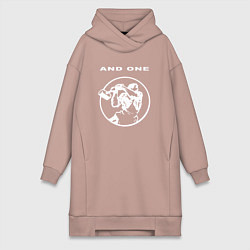Женское худи-платье And One synthpop band, цвет: пыльно-розовый