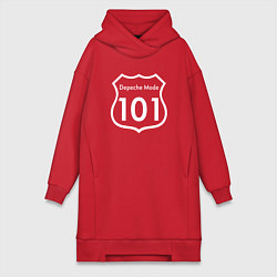 Женское худи-платье Depeche Mode - 101, цвет: красный