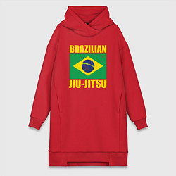Женское худи-платье Brazilian jiu-jitsu, цвет: красный