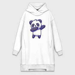 Женское худи-платье Dabbing panda, цвет: белый