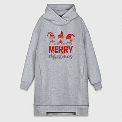 Женское худи-платье Merry Christmas dwarves, цвет: меланж