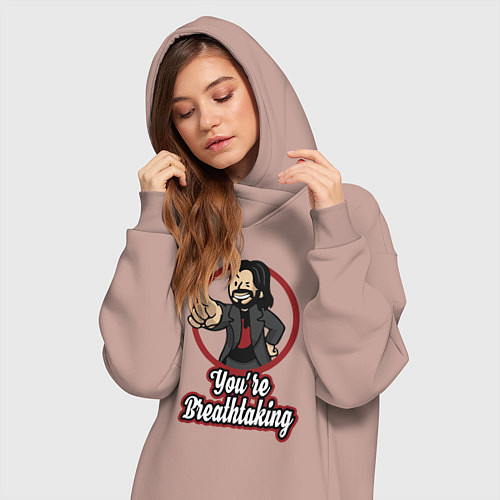 Женская толстовка-платье Vault Keanu Reeves / Пыльно-розовый – фото 3