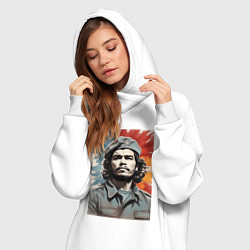 Женское худи-платье Портрет Че Гевара, цвет: белый — фото 2