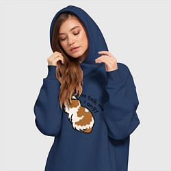 Женское худи-платье Не говори со мной я злой обиженный кот, цвет: тёмно-синий — фото 2