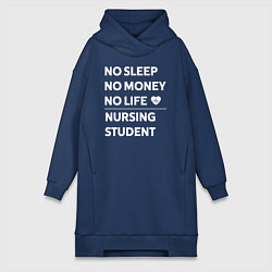 Женское худи-платье Студенты-медики, цвет: тёмно-синий