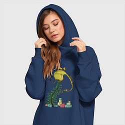 Женское худи-платье Дракоша с Новым годом, цвет: тёмно-синий — фото 2