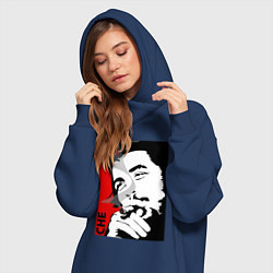 Женское худи-платье Эрнесто Че - Гевара, цвет: тёмно-синий — фото 2