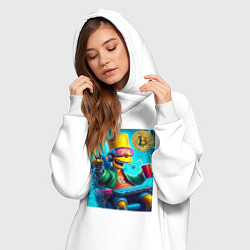 Женское худи-платье Барт Симпсон владелец биткоина, цвет: белый — фото 2