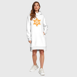 Женское худи-платье Символ славянского велеса, цвет: белый — фото 2
