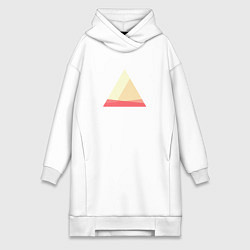 Женское худи-платье Абстрактные цветные треугольники, цвет: белый