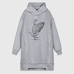 Женское худи-платье Гусь встрепенусь, цвет: меланж