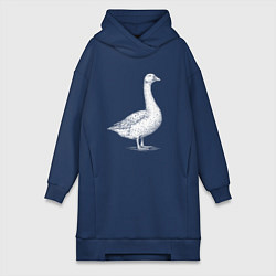 Женское худи-платье Профиль утки, цвет: тёмно-синий