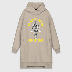Женское худи-платье Зал голда бодибилдер, цвет: миндальный