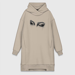 Женское худи-платье Чимин, арт, бтс, цвет: миндальный