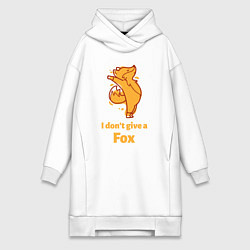 Женское худи-платье I dont give a fox, цвет: белый